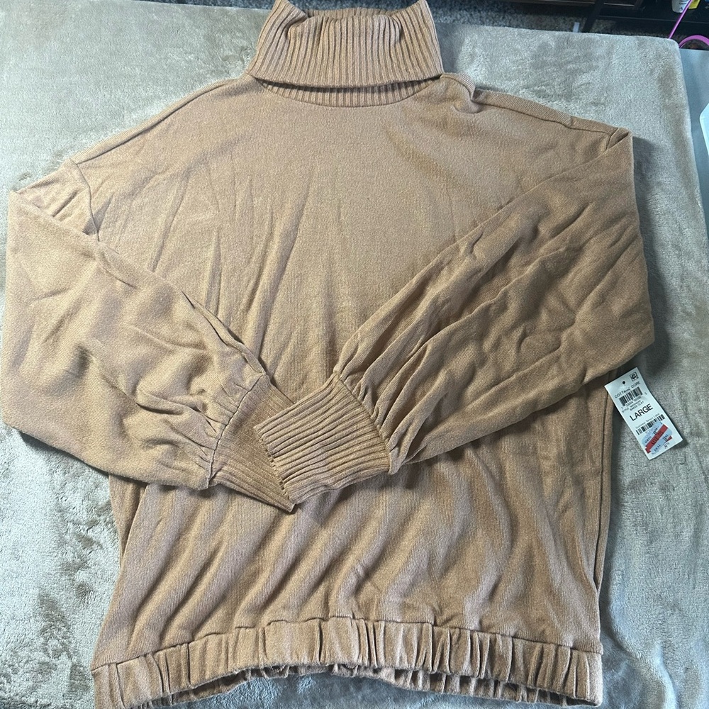 INC International Concepts Women's Camel Turtleneck Sweater